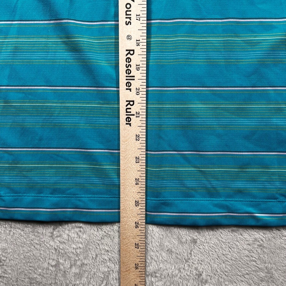 Nike Golf Pebble Beach Dri-FIT Polo Shirt Womens XL Teal Striped 358933-497 - Picture 4 of 10